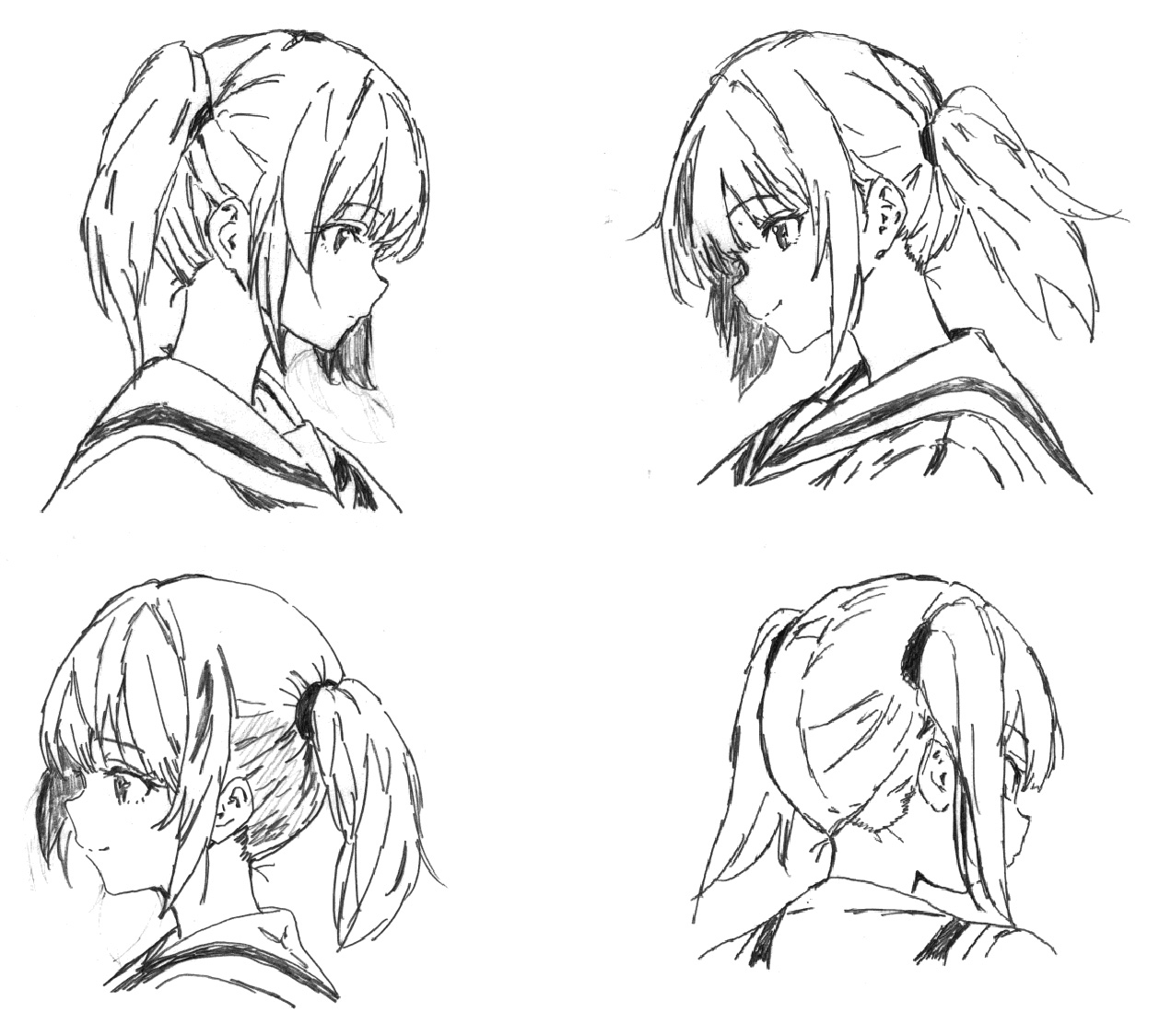 「うっちゃり！2」西園寺あかね 線画設定ラフ