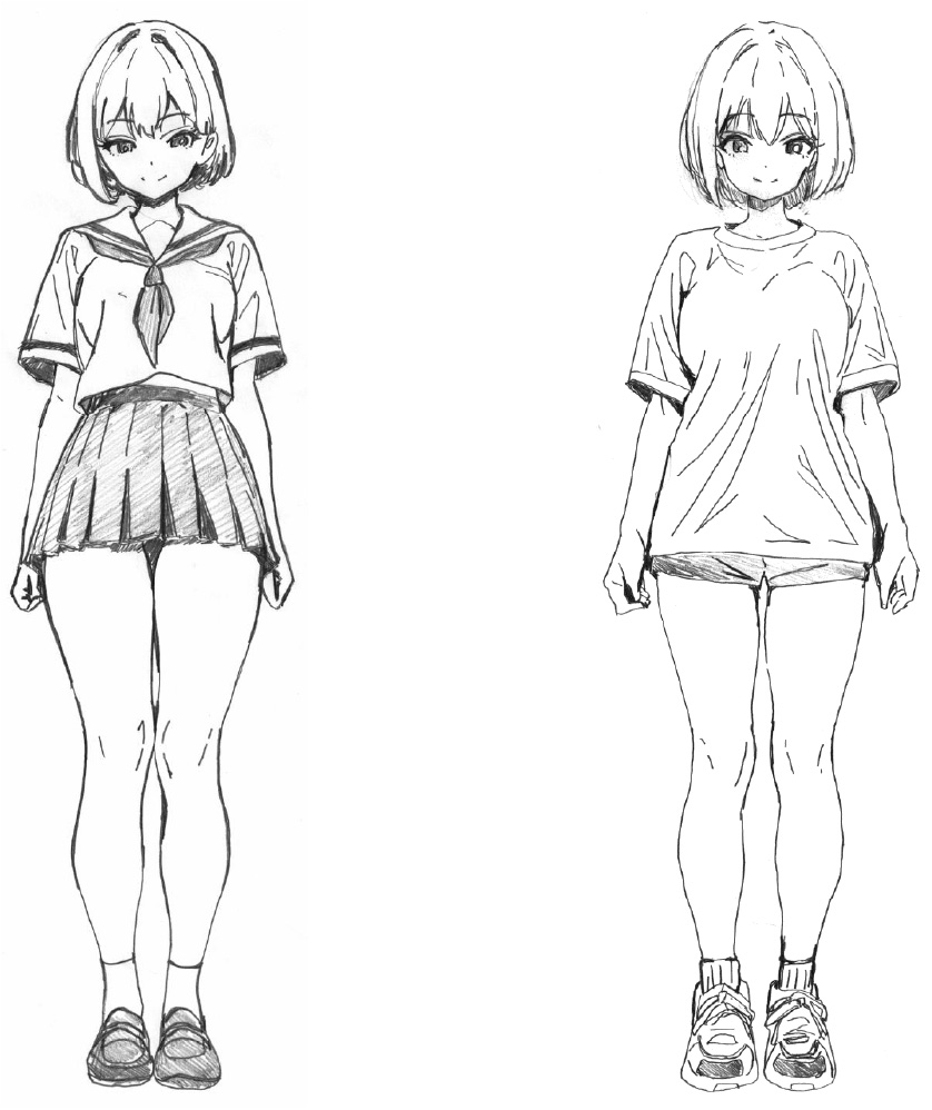 「うっちゃり！2」近衛りこ（姉） 線画設定ラフ