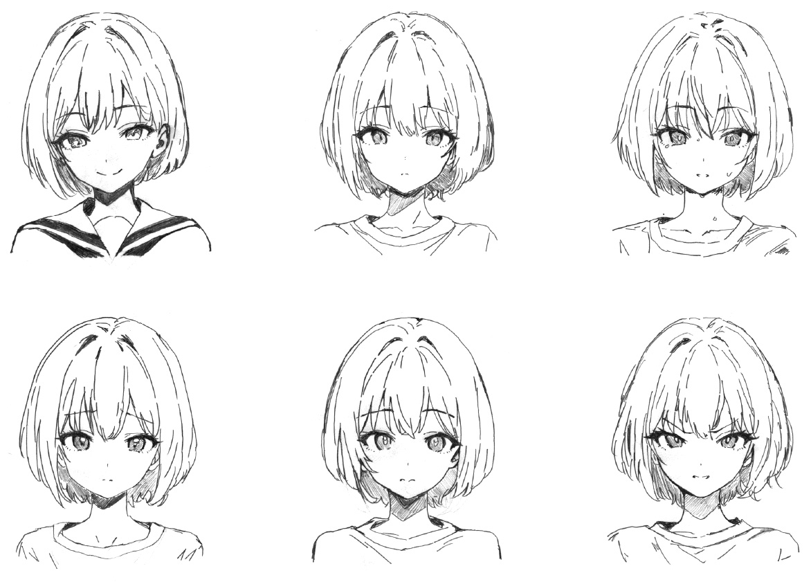 「うっちゃり！2」近衛りこ（姉） 線画設定ラフ