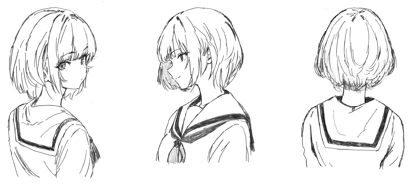 「うっちゃり！2」近衛りこ（姉） 線画設定ラフ