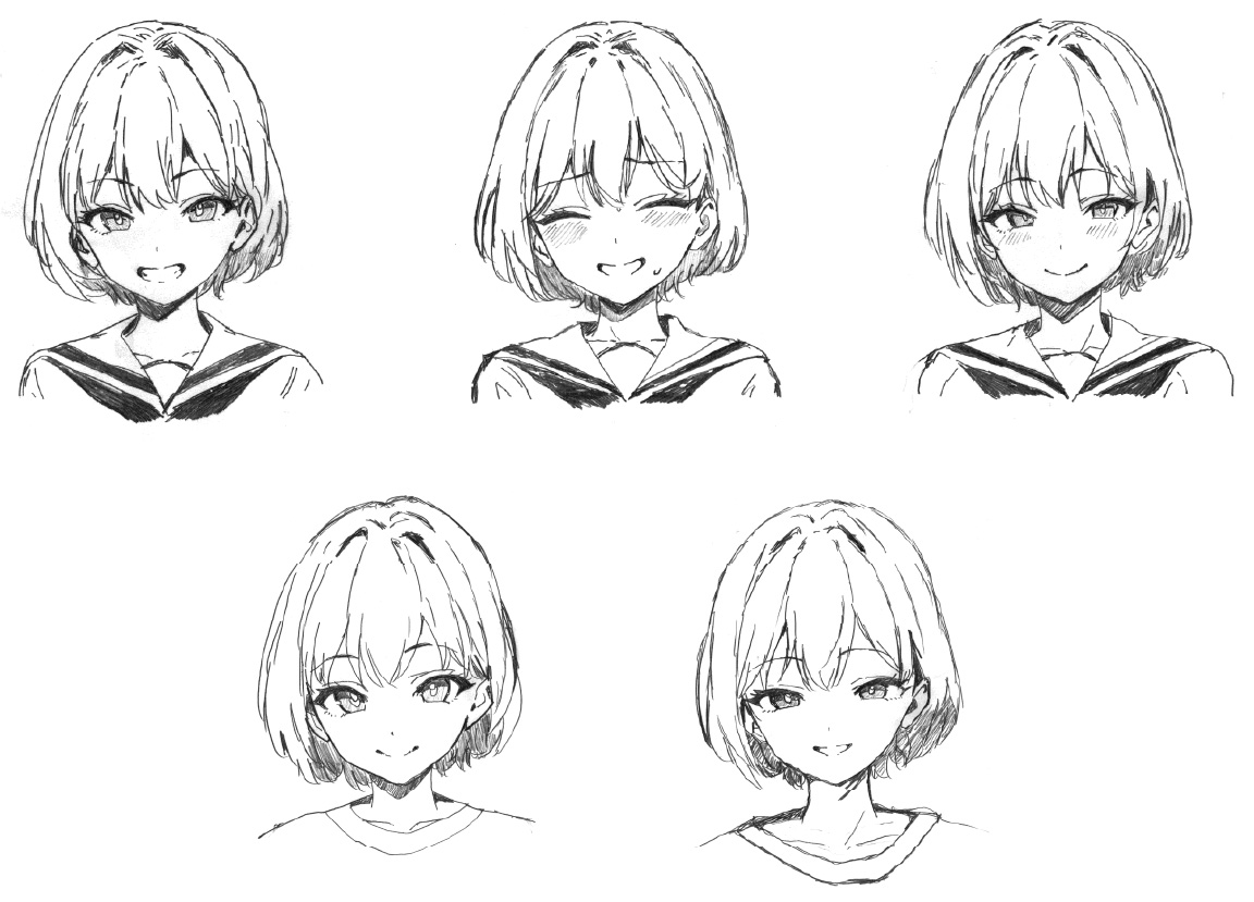 「うっちゃり！2」近衛るこ（妹） 線画設定ラフ