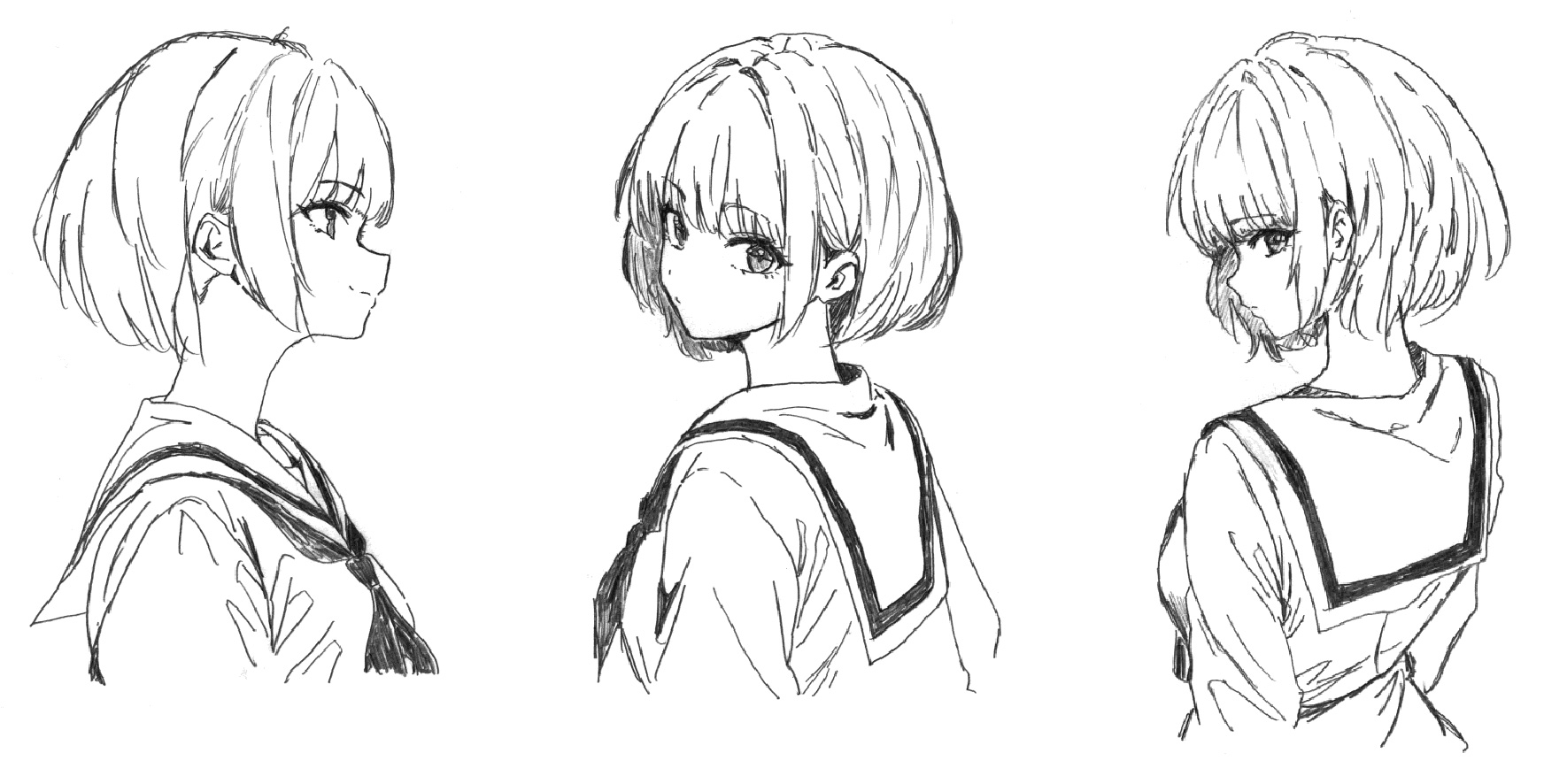 「うっちゃり！2」近衛るこ（妹） 線画設定ラフ