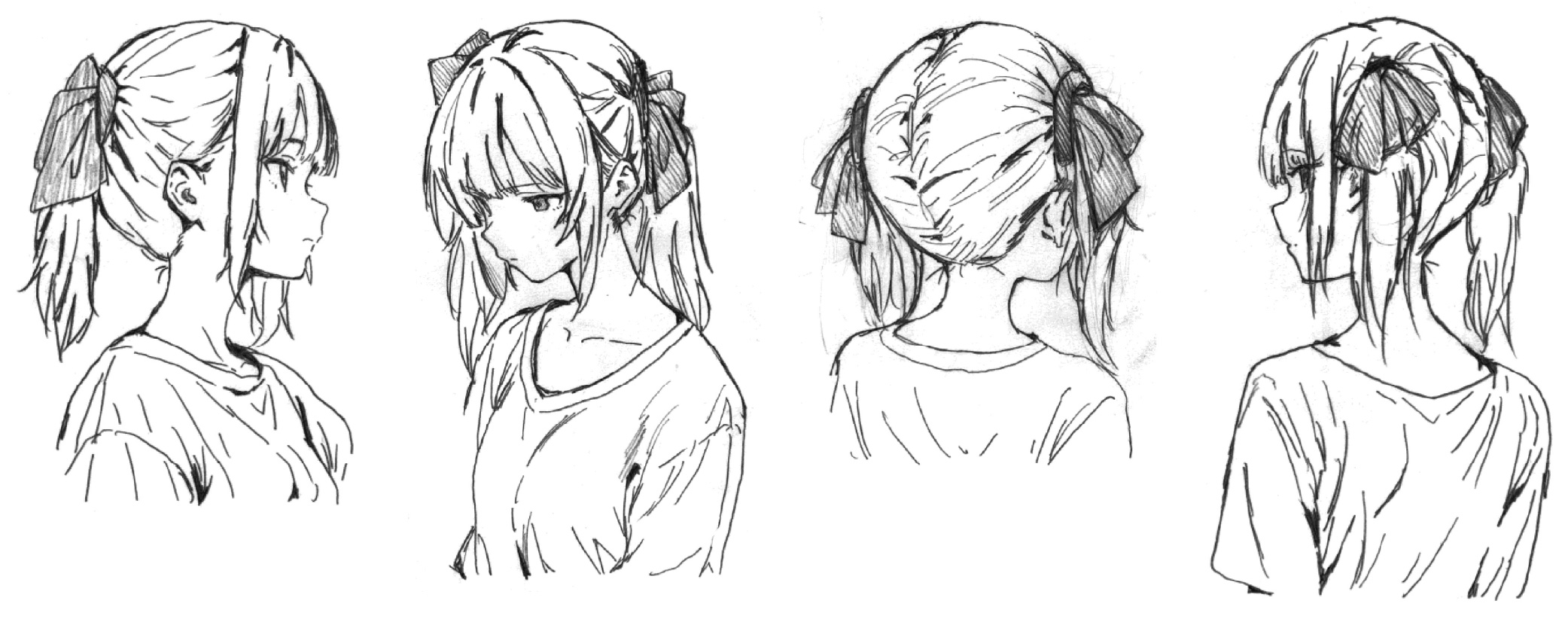 猪熊あんず 線画設定ラフ