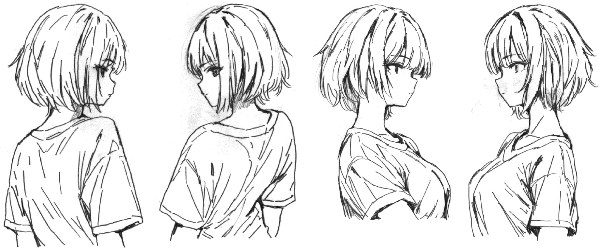 今井りさ 線画設定ラフ