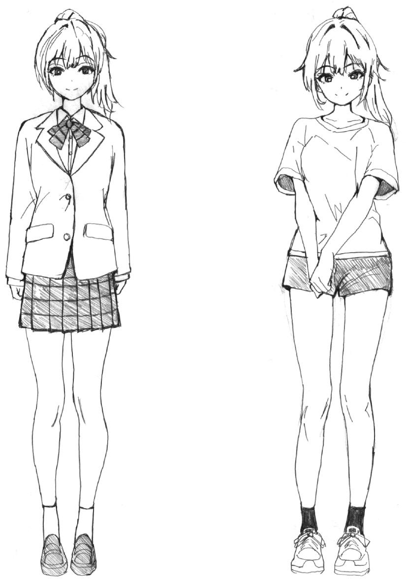 常磐井はな 線画設定ラフ