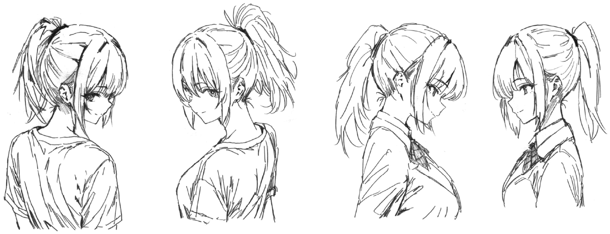 常磐井はな 線画設定ラフ